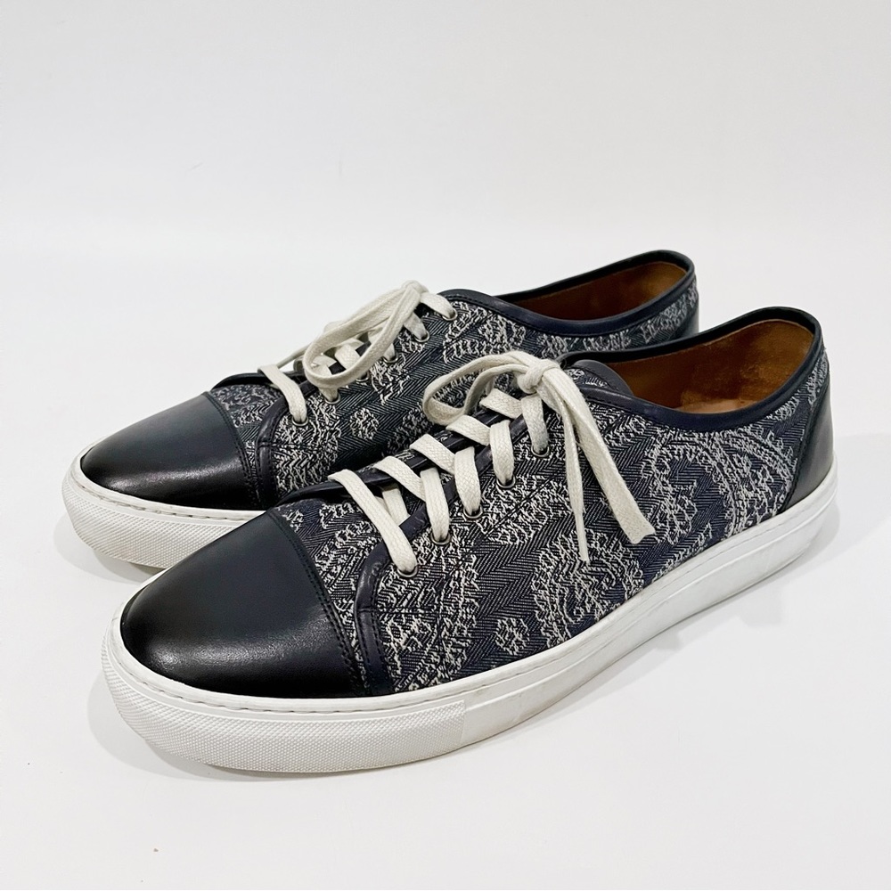 TAFT Jack Paisley Jacquard Leather Lace Up Casual Sneakers Shoes
